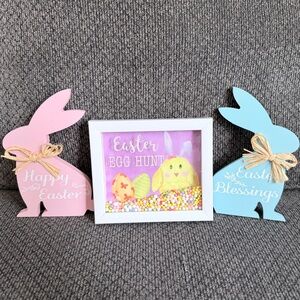 3 Piece Easter Bunny Decor Set